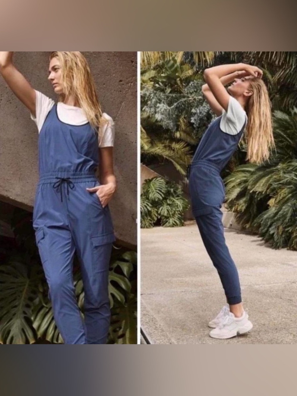 Athleta Iron Blue Unbound Cargo Jumpsuit S Gorpcore Athleisure